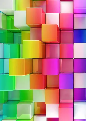 Estores de rolo interiores blackout Cubos 3D coloridos