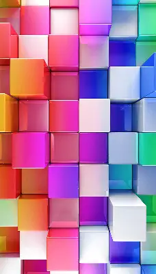 Estores de rolo interiores blackout Cubos 3D coloridos