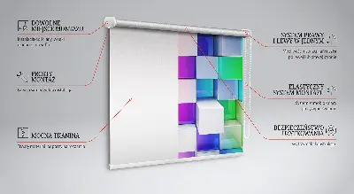 Estores de rolo interiores blackout Cubos 3D coloridos
