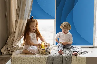 Estores de rolo blackout para porta de varanda Ondas azuis