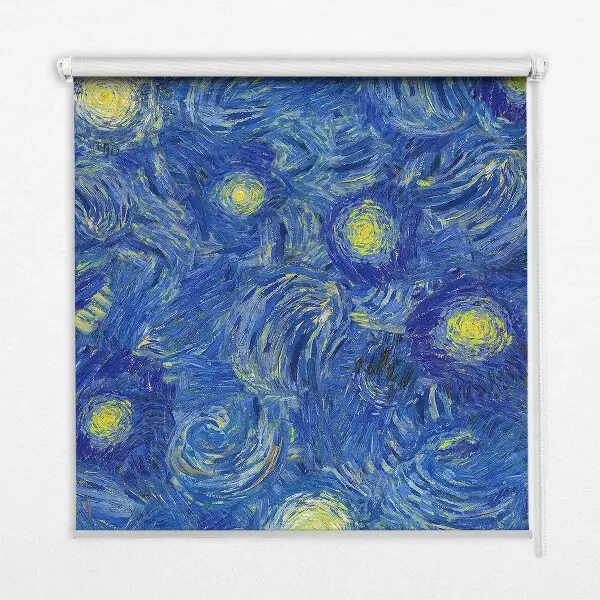 Estores de rolo interiores blackout para janela Quadro azul pintado