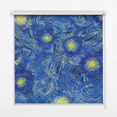 Estores de rolo interiores blackout para janela Quadro azul pintado