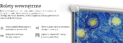 Estores de rolo interiores blackout para janela Quadro azul pintado