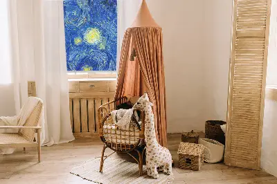 Estores de rolo interiores blackout para janela Quadro azul pintado