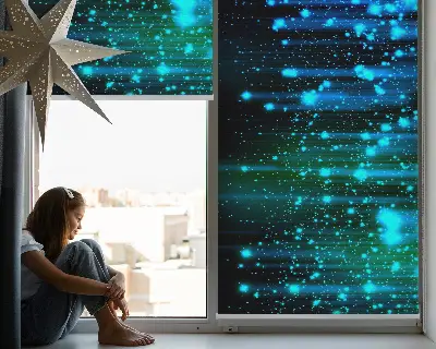 Estores de rolo interiores blackout para janela Granizo azul