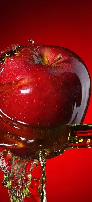 Estores de rolo blackout para janela Uma maçã regada com água