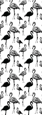 Estores de rolo blackout para porta de varanda flamingos pretos