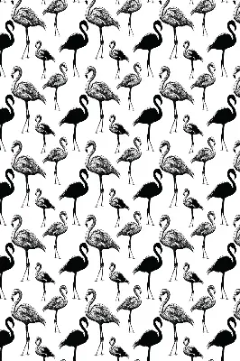Estores de rolo blackout para porta de varanda flamingos pretos