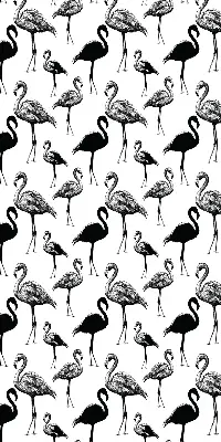 Estores de rolo blackout para porta de varanda flamingos pretos