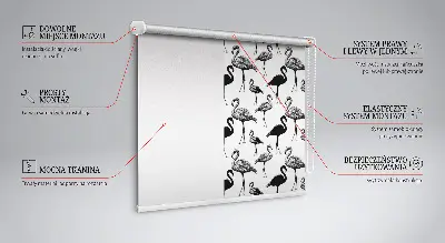 Estores de rolo blackout para porta de varanda flamingos pretos
