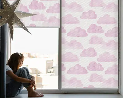 Estores de rolo em tecido blackout Nuvens cor-de-rosa