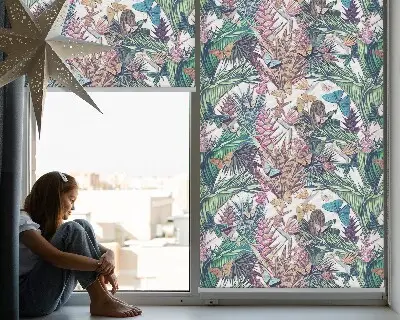 Estores de rolo interiores blackout Borboletas em flores