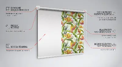 Estores de rolo interiores blackout para janela Plantas exóticas