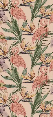 Estores de rolo interiores blackout para janela Flamingos e flores