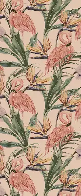 Estores de rolo interiores blackout para janela Flamingos e flores