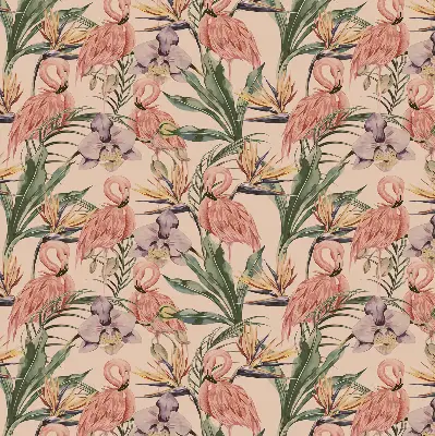 Estores de rolo interiores blackout para janela Flamingos e flores