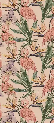 Estores de rolo interiores blackout para janela Flamingos e flores
