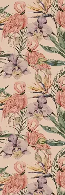 Estores de rolo interiores blackout para janela Flamingos e flores