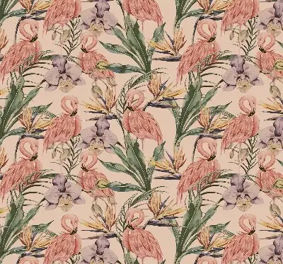 Estores de rolo interiores blackout para janela Flamingos e flores
