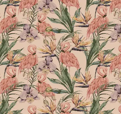 Estores de rolo interiores blackout para janela Flamingos e flores