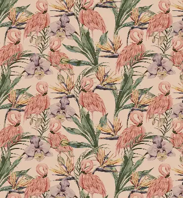 Estores de rolo interiores blackout para janela Flamingos e flores