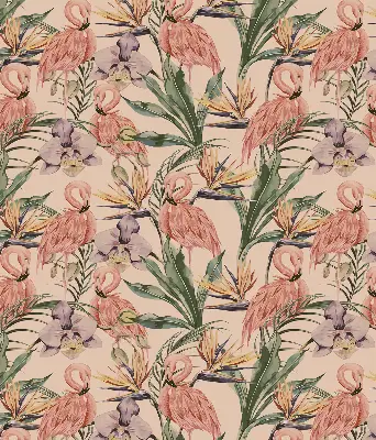 Estores de rolo interiores blackout para janela Flamingos e flores