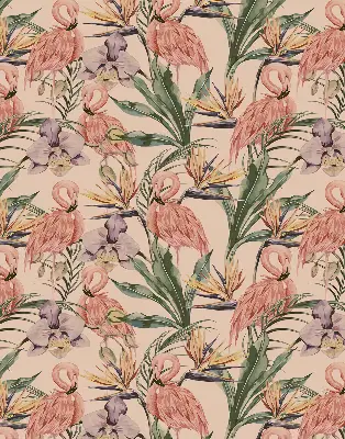 Estores de rolo interiores blackout para janela Flamingos e flores