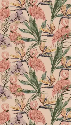 Estores de rolo interiores blackout para janela Flamingos e flores