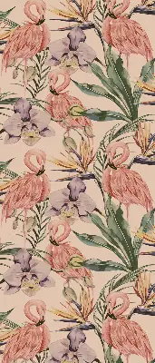Estores de rolo interiores blackout para janela Flamingos e flores