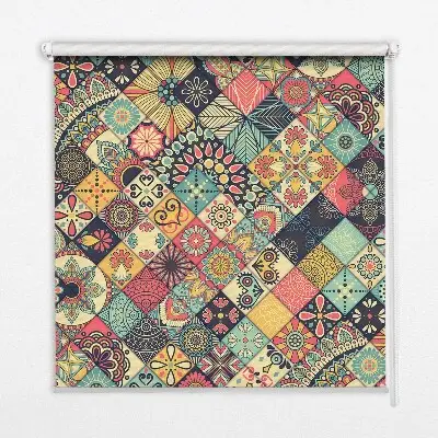 Estores de rolo interiores blackout para janela Azulejos coloridos