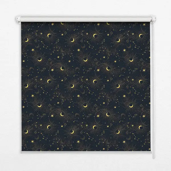 Estores de rolo interiores blackout Lua e estrelas