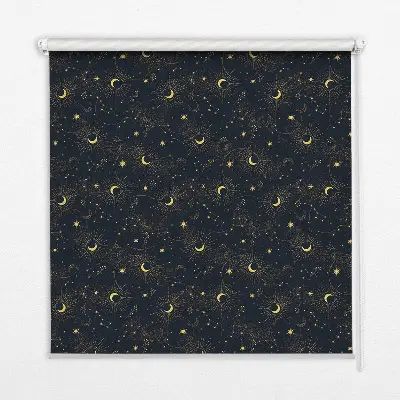 Estores de rolo interiores blackout Lua e estrelas