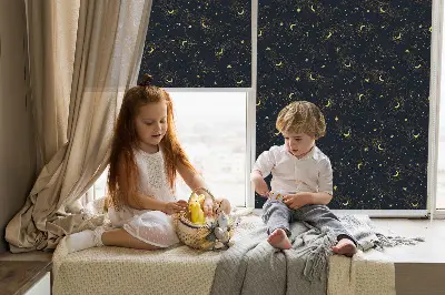 Estores de rolo interiores blackout Lua e estrelas