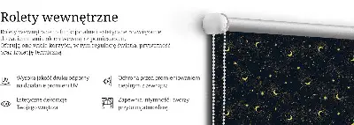 Estores de rolo interiores blackout Lua e estrelas