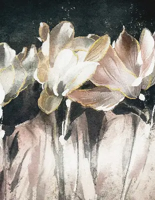 Estores de rolo interiores blackout para janela flores pintadas