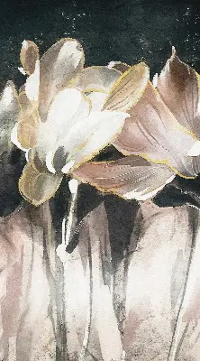 Estores de rolo interiores blackout para janela flores pintadas