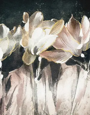 Estores de rolo interiores blackout para janela flores pintadas