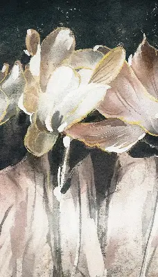 Estores de rolo interiores blackout para janela flores pintadas