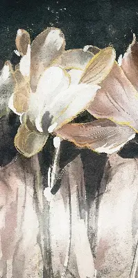 Estores de rolo interiores blackout para janela flores pintadas