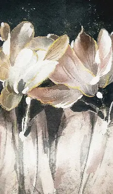 Estores de rolo interiores blackout para janela flores pintadas