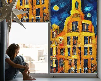 Estores de rolo interiores blackout para janela Cidade Pintada