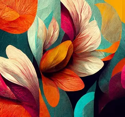 Estores de rolo interiores blackout Flores em abstração