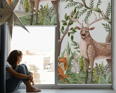 Estores de rolo interiores blackout Animais da floresta