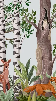 Estores de rolo interiores blackout Animais da floresta
