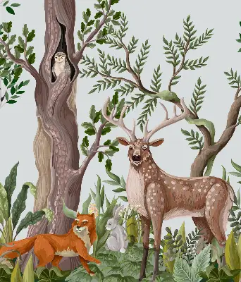 Estores de rolo interiores blackout Animais da floresta