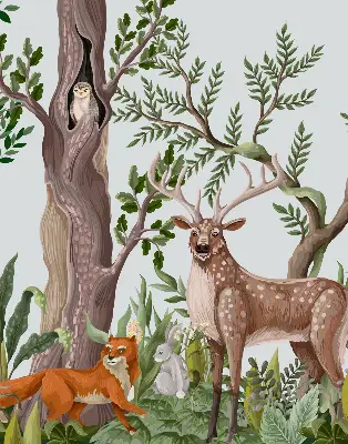 Estores de rolo interiores blackout Animais da floresta