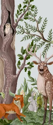 Estores de rolo interiores blackout Animais da floresta