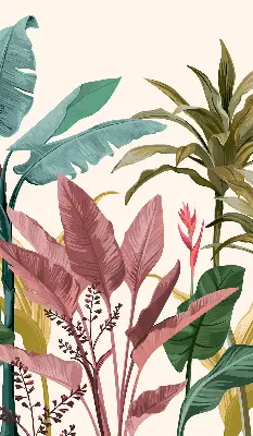 Estores de rolo em tecido blackout Folhas coloridas