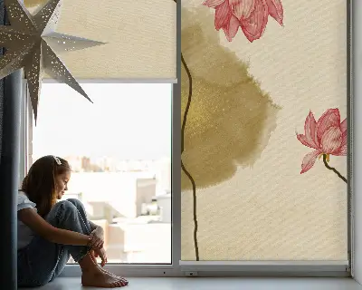 Estores de rolo interiores blackout para janela Flores