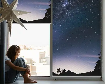 Estores de rolo blackout para janela Céu estrelado